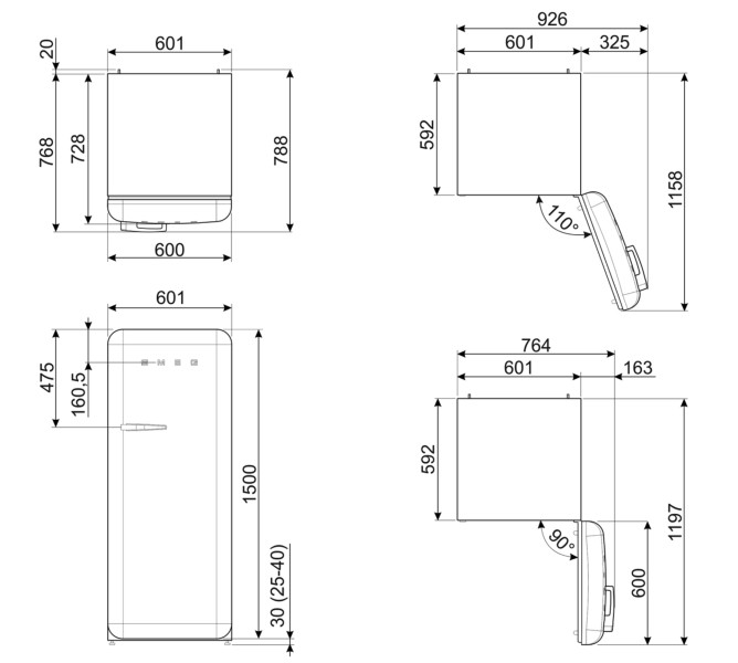 Frigo Smeg FAB28RDSB6 detail 3