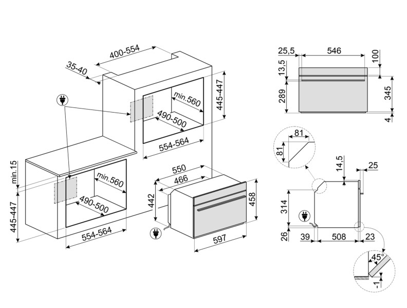 Microgolfoven inbouw met grill Smeg SO4101M0B3 detail 1