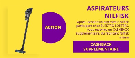 Reduction extra - cashback - du fabricant nilfisk - apres achat chez loeters