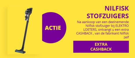 Extra korting - cashback - van de fabrikant nilfisk, na aankoop toestel bij loeters