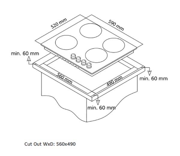 Taque de cuisson au gaz Everglades EVBI8650 detail 3