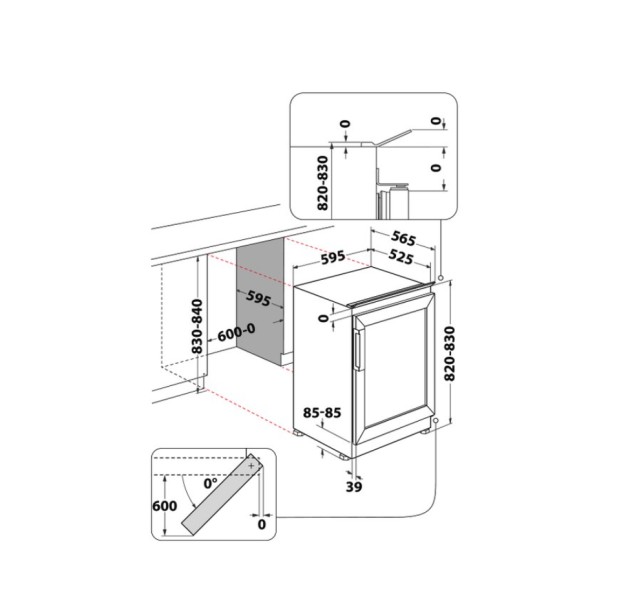 Wijnkast inbouw Whirlpool WHWBU60D2B detail 2