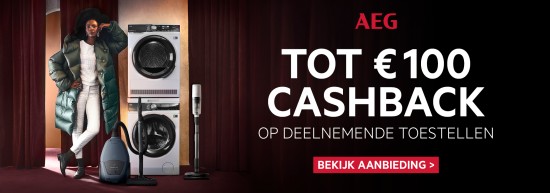 Extra korting - cashback - van de fabrikant aeg, na aankoop toestel bij loeters
