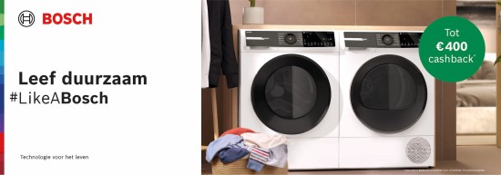 Extra korting - cashback - van de fabrikant bosch, na aankoop toestel bij loeters