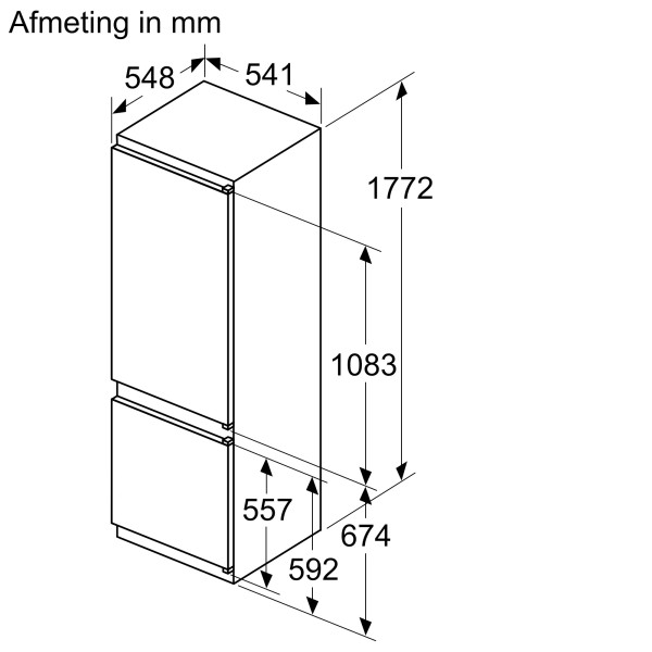 Koelvriescombinaties inbouw Siemens KI87VNSE0 detail 5