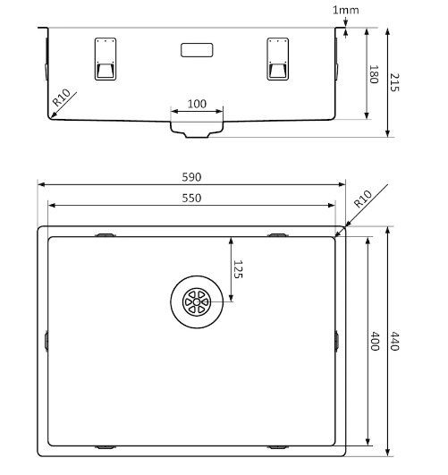 Evier 1 1/2 bassin Lorreine 3415SP detail 1