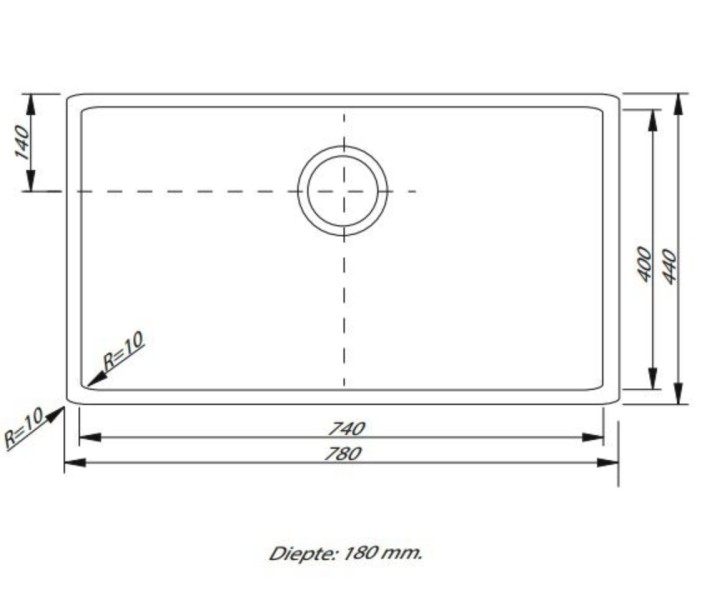 Anderhalve spoelbak Lorreine 1534SP detail 1