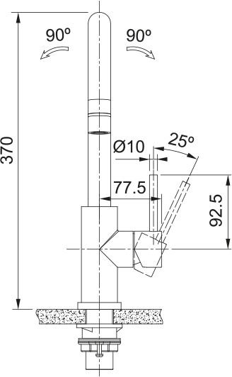 Eéngreepskraan Franke 301228/ACTIE detail 8