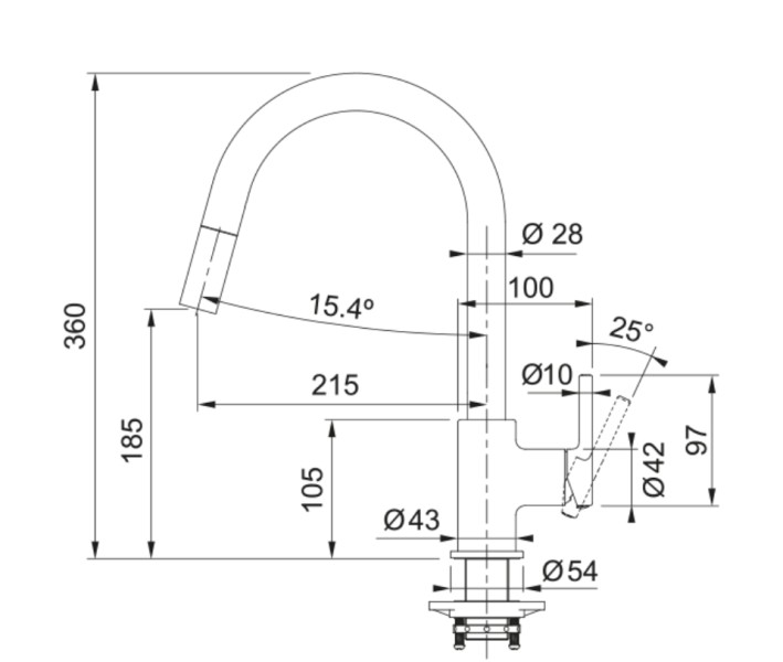 Robinet mono-commande Franke 301072 detail 3