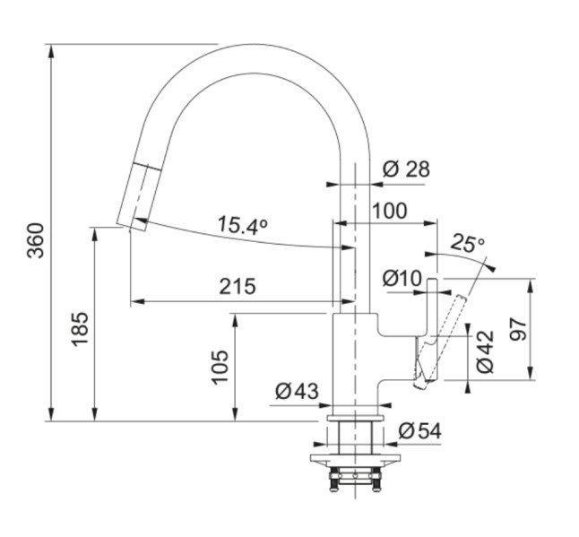 Eéngreepskraan Franke 301073 detail 1