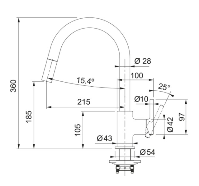 Robinet mono-commande Franke 301074 detail 2