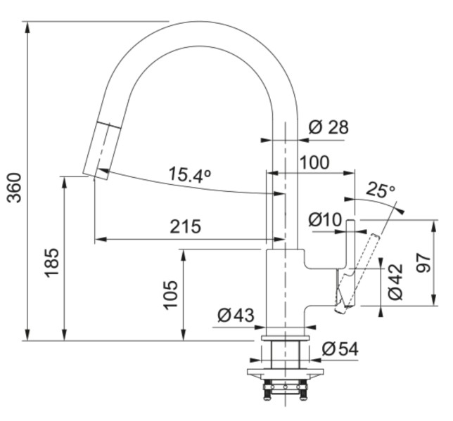 Robinet mono-commande Franke 301078 detail 1