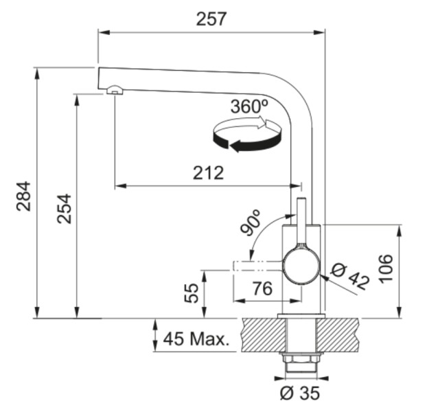 Robinet mono-commande Franke 301084 detail 1