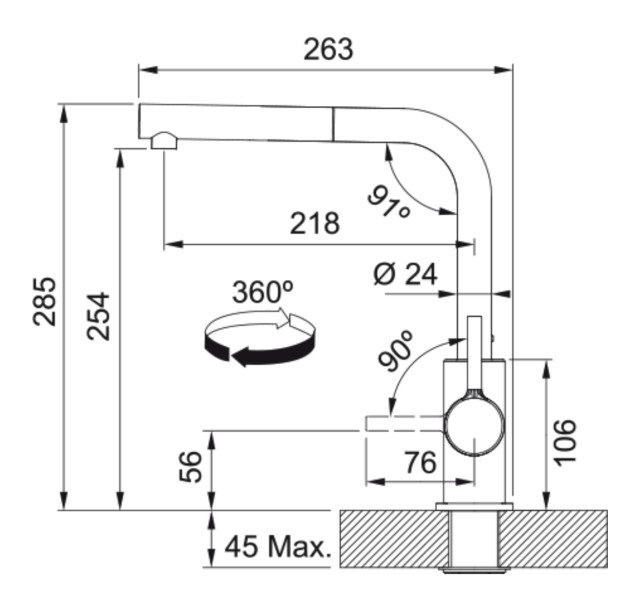 Robinet mono-commande Franke 301056 detail 1