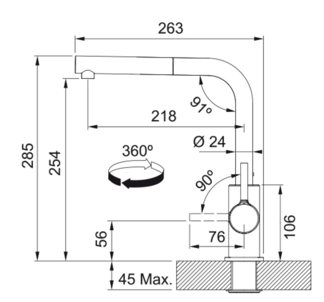 Robinet mono-commande Franke 301064 detail 1