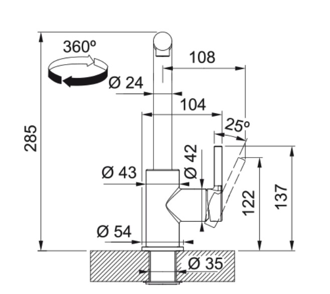Robinet mono-commande Franke 301065 detail 1