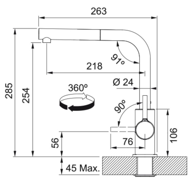 Robinet mono-commande Franke 301066 detail 1