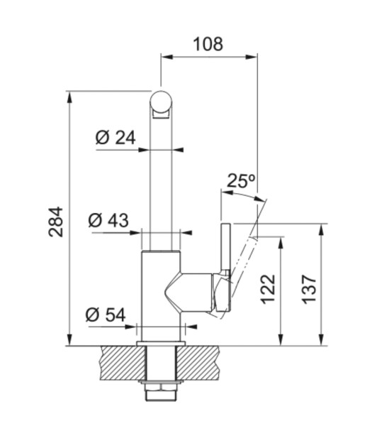 Eéngreepskraan Franke 301046/ACTIE detail 3