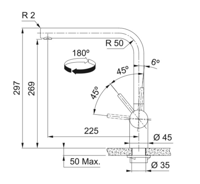 Robinet mono-commande Franke 301981 detail 2