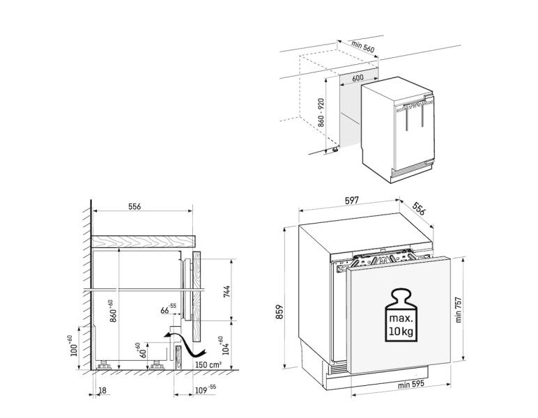 Koelkast inbouw onder werkblad Liebherr SUBA375I20 detail 3
