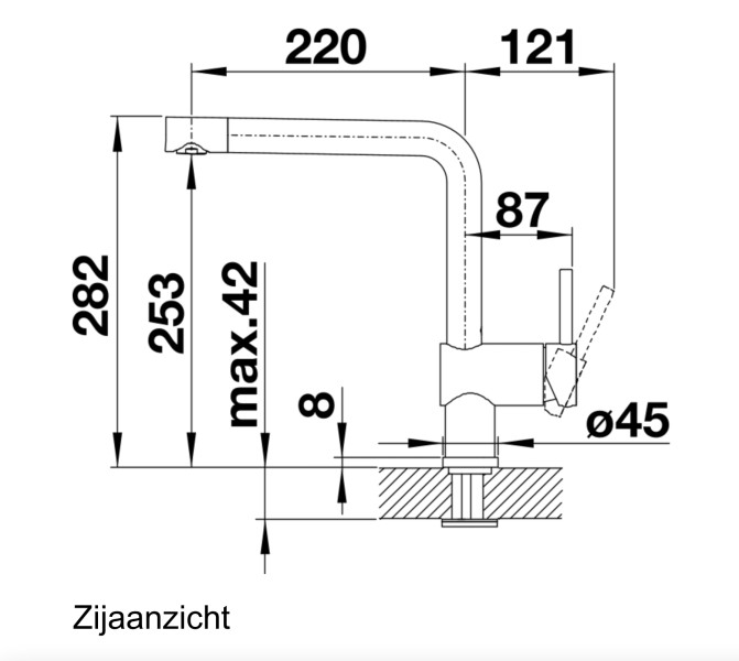 Eéngreepskraan Blanco 514019/** detail 1