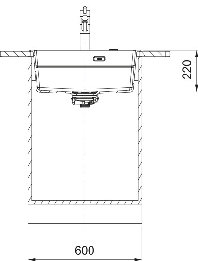 Enkele spoelbak Franke KNG610530MB1 detail 3