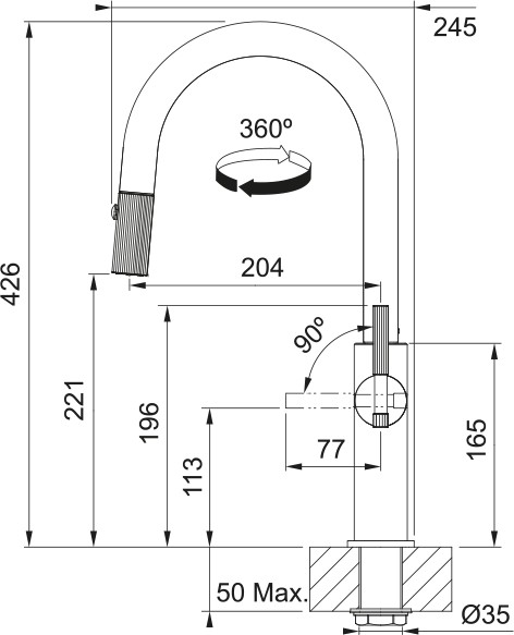 Eéngreepskraan Franke 301231 detail 7