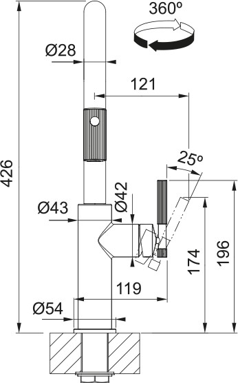 Robinet mono-commande Franke 301231 detail 8