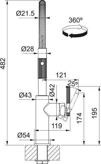 Eéngreepskraan Franke 301237 detail 8