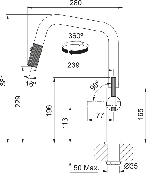 Robinet mono-commande Franke 301235 detail 7