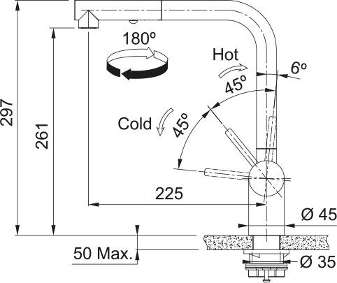 Robinet mono-commande Franke 301085 detail 7