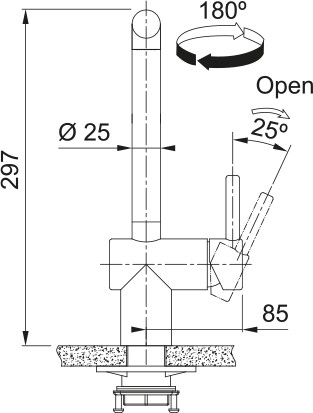 Eéngreepskraan Franke 301085 detail 8