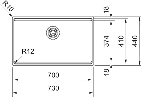 Evier 1 bassin Franke BXX1107001 detail 1