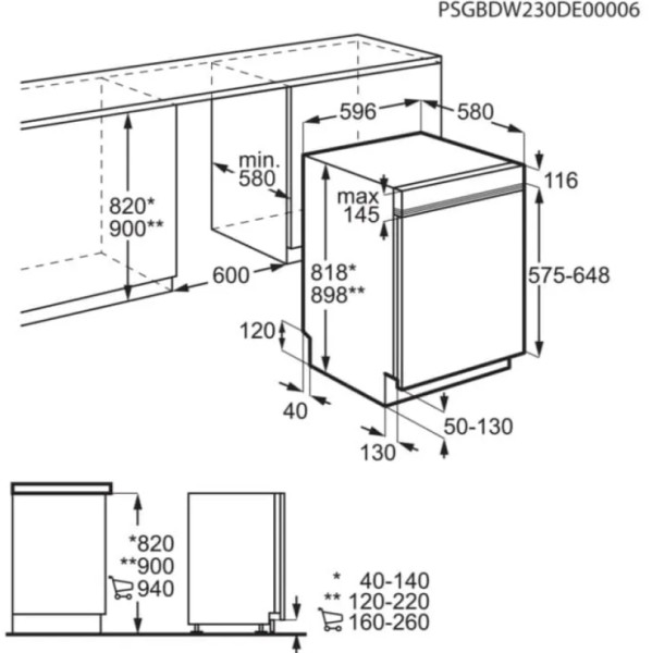 Vaatwasser integre. 60cm frontbediening AEG FES7571CPM detail 3
