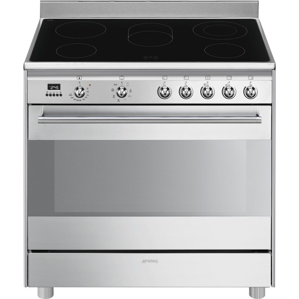 Fornuis vitrokeramische kookplaat Smeg SCD91CMX9 detail 1