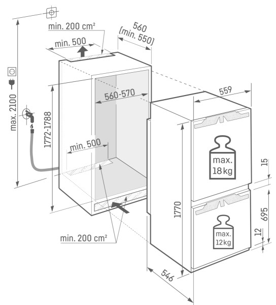 Koelvriescombinaties inbouw Liebherr ICBNCI518322 detail 8