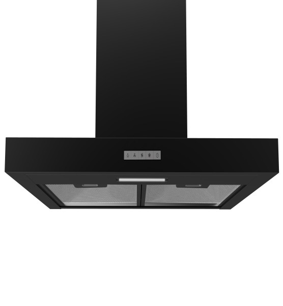 Dampkap wand/schouw Exquisit FKH62-3BL / Zwart vooraanzicht