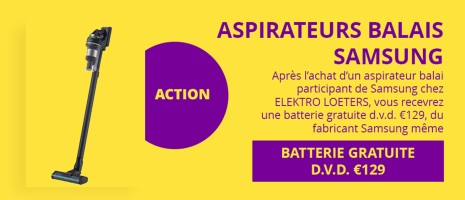 Batterie d.v.d. €129 gratuite - du fabricant samsung, apres achat chez loeters