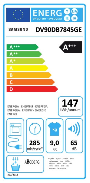 Droogkast Samsung DV90DB7845GEU3 / Zwart Display detail 7