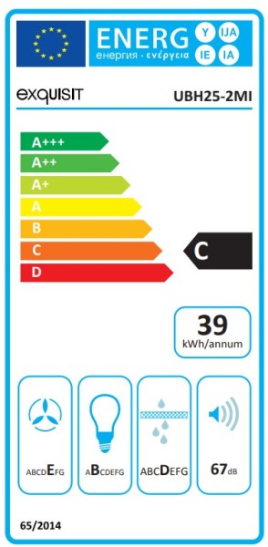 Dampkap onderbouw Exquisit UBH25-2MI detail 1