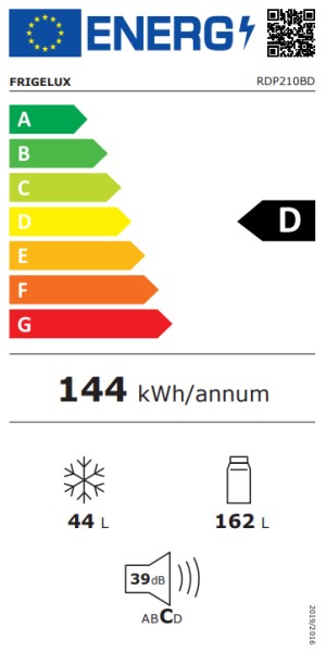 Combiné réfrigérateur/congélateur Frigelux RDP210BD detail 2