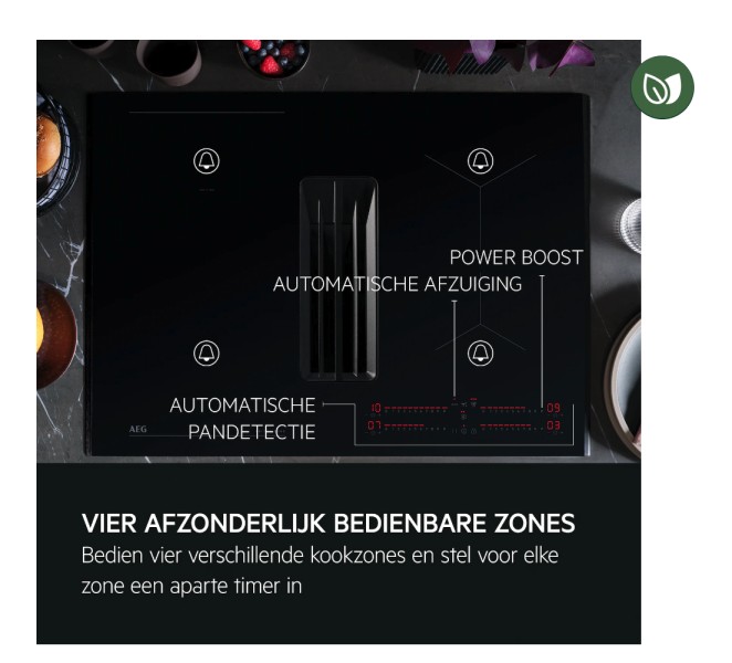 Taque de cuisson avec hotte intégrée AEG TCH74B01FB detail 2