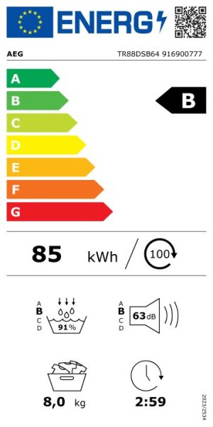 Séchoir AEG TR88DSB64 detail 1