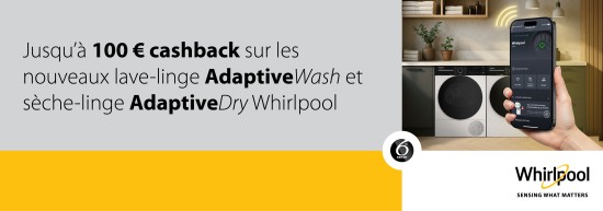 Reduction extra - cashback - du fabricant whirlpool - apres achat chez loeters