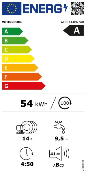 Lave-vaisselle full-intégré 60cm Whirlpool WH6IA14BN7A0 detail 6