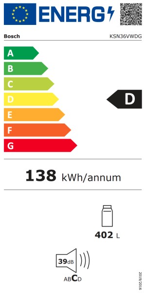 Koelkast Bosch KSN36VWDG vooraanzicht