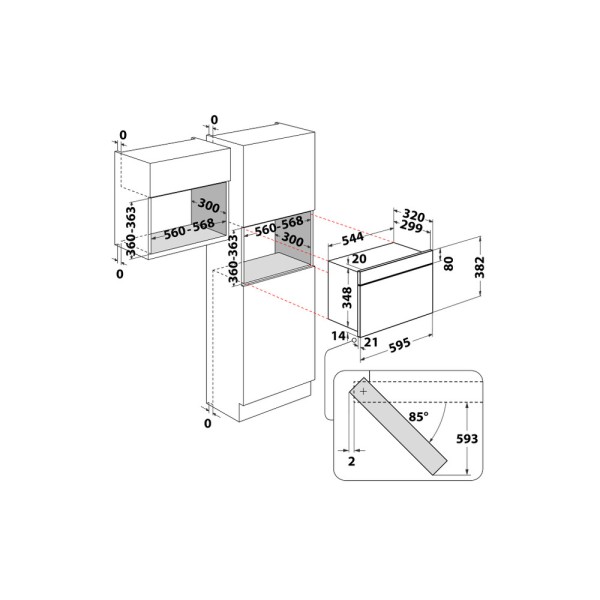 Microgolfoven inbouw zonder grill Whirlpool WMN461BX detail 5