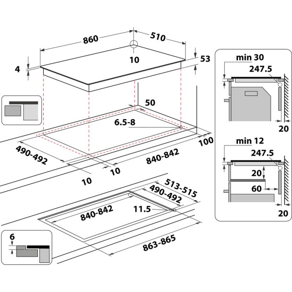 Kookplaat inductie Whirlpool SMP29010C/NE/IXL  / Meerfasig detail 3