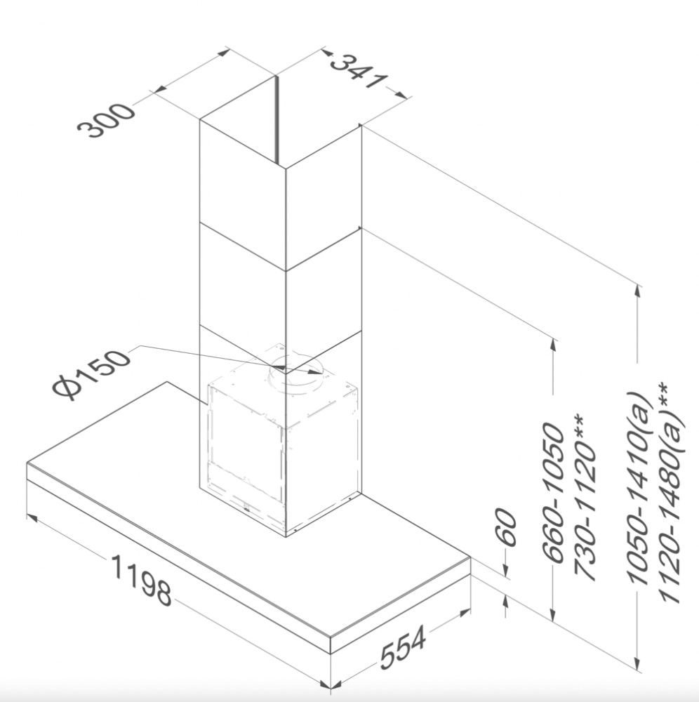 Novy Dampkap wand/schouw 7612  