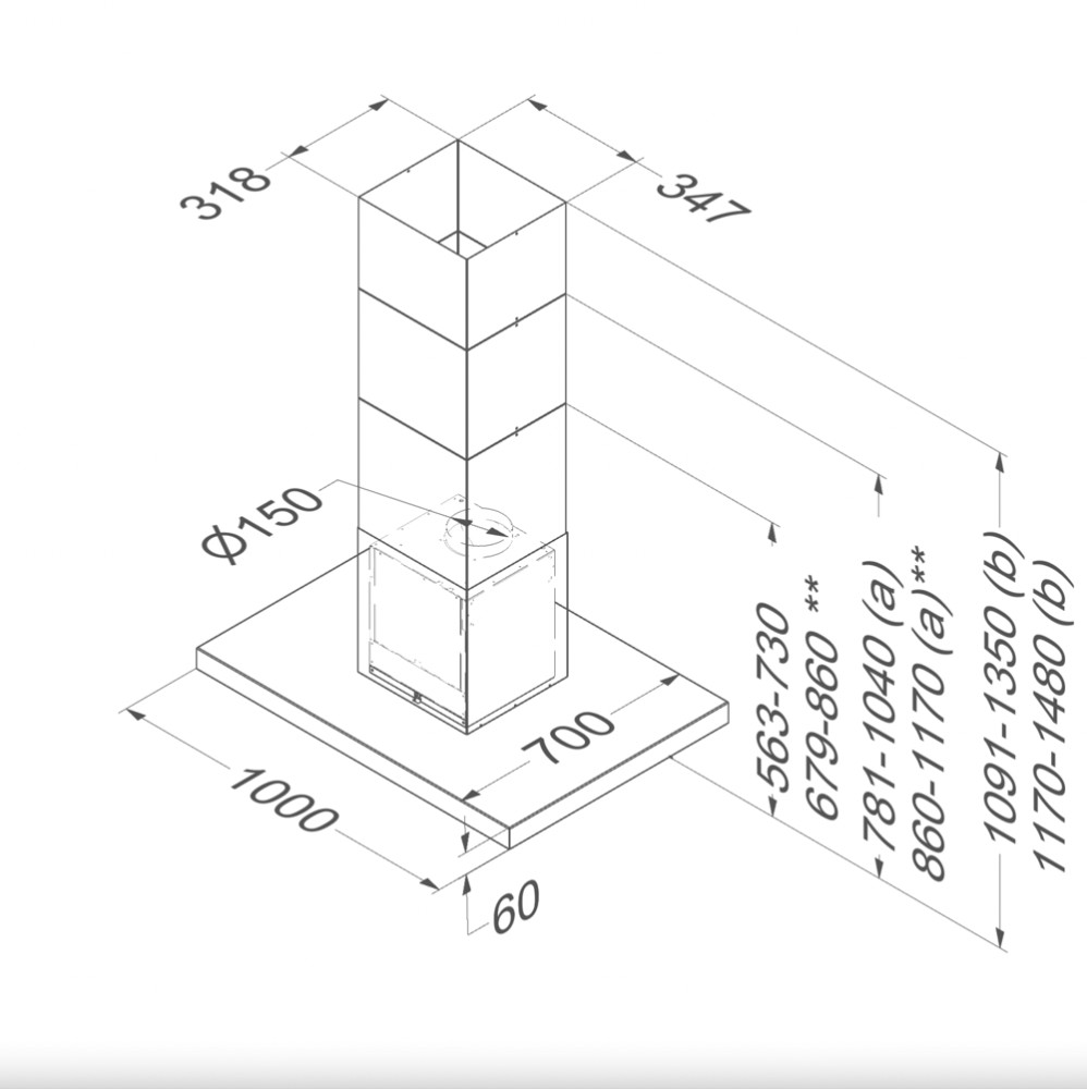 Novy Dampkap zonder motor 7655